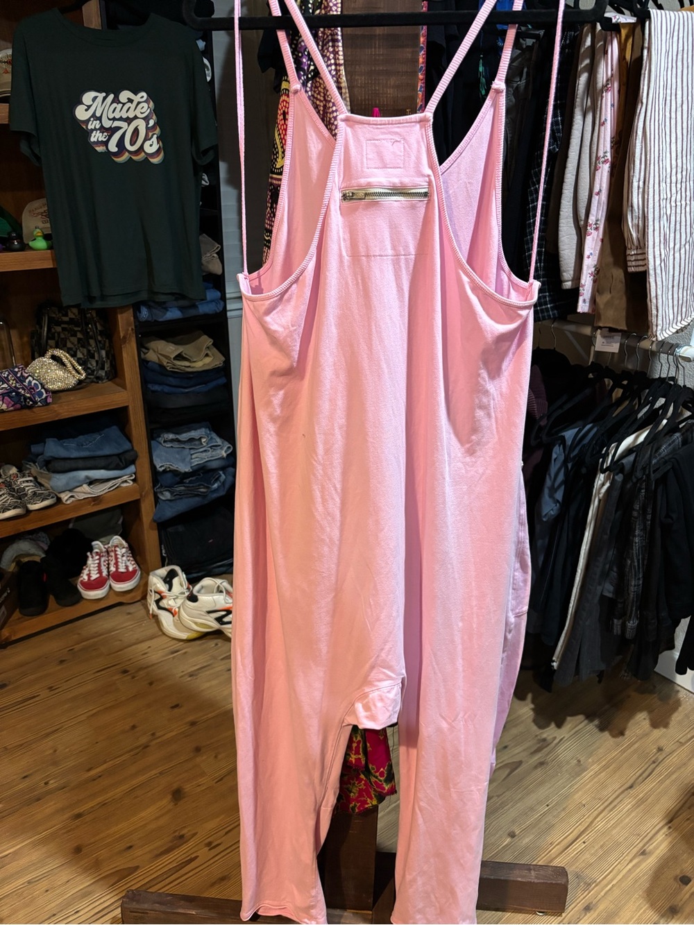 Free People hot shot onesie Pink Cotton Romper Jumpsuit with Pockets - Picture 3 of 4